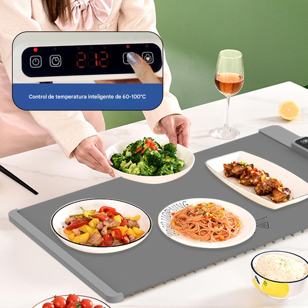 Placa calentadora de alimentos eléctrica.