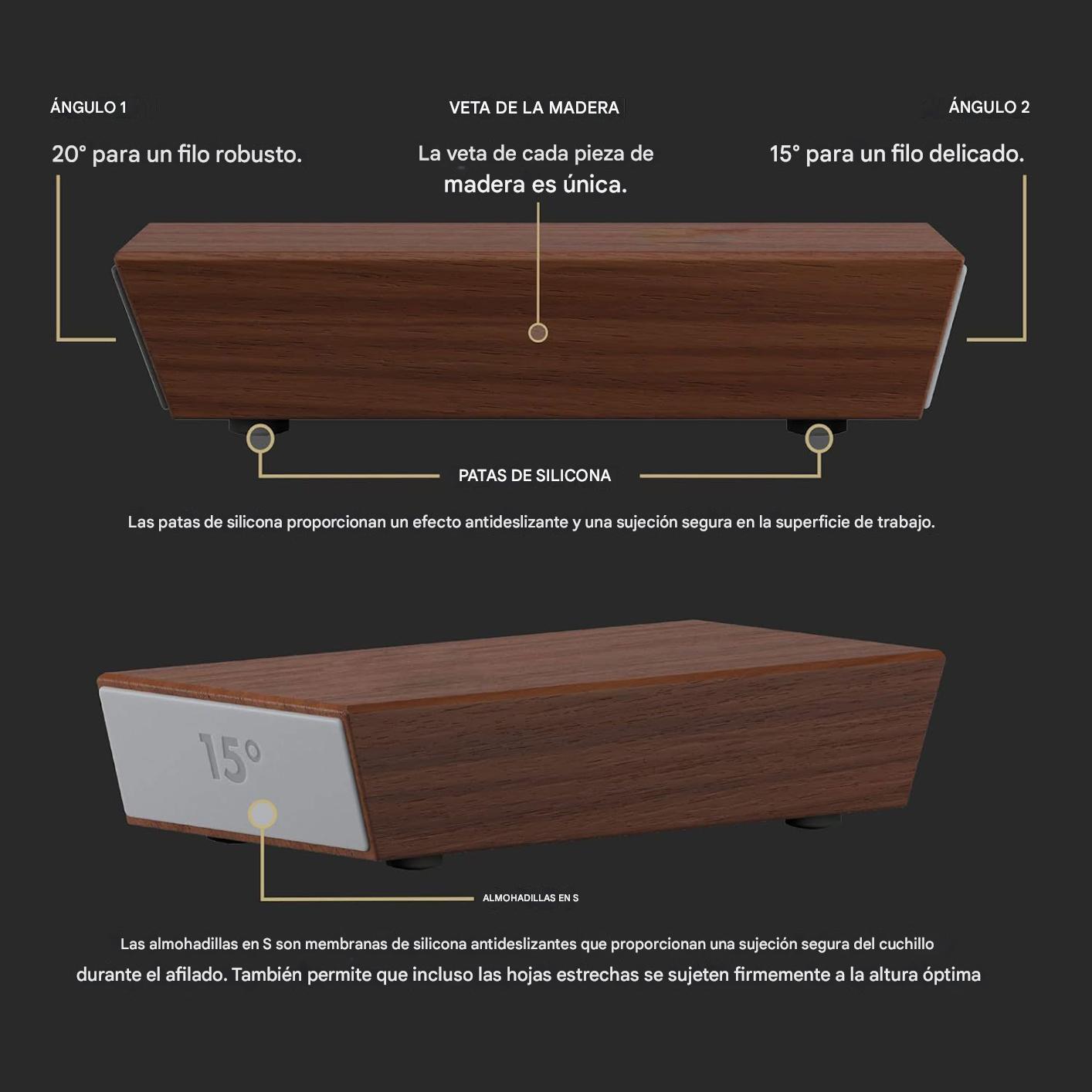 "Kit de afilador de cuchillos rodante de 15° y 20°"