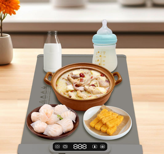 Placa calentadora de alimentos eléctrica.